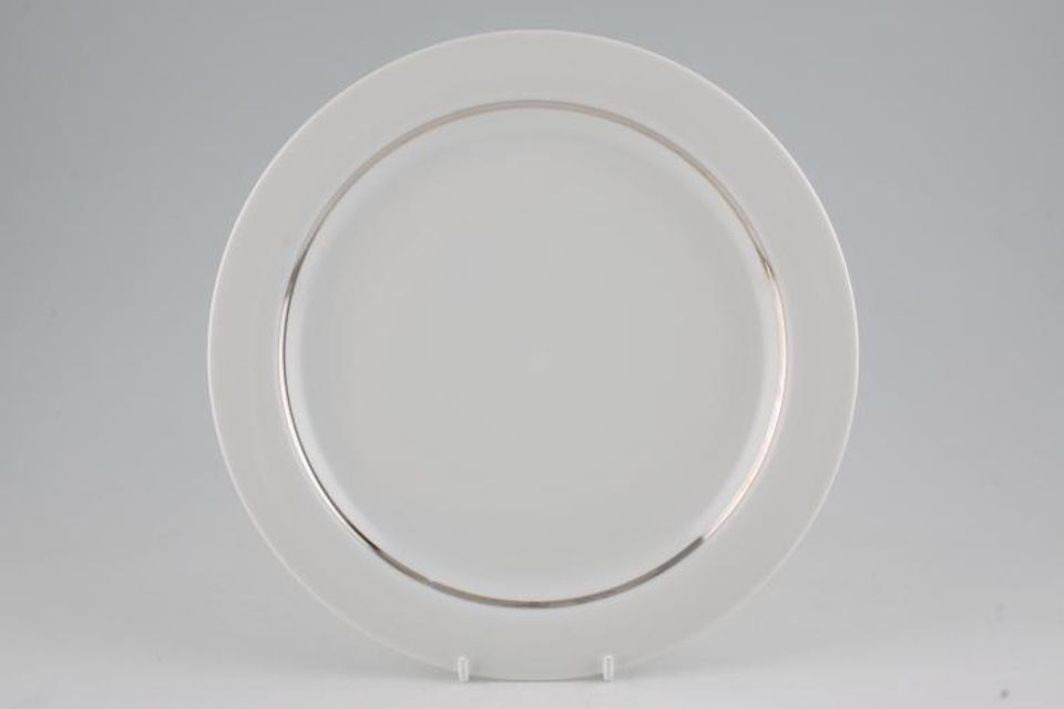 Thomas White with Rim and Silver Line Breakfast / Lunch Plate 9 1/2"