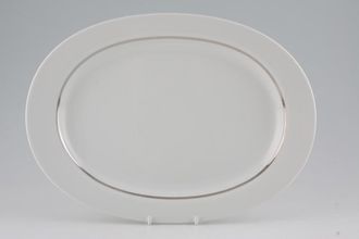 Thomas White with Rim and Silver Line Oval Platter 13"