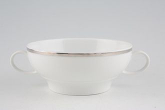 Thomas White with Rim and Silver Line Soup Cup 2 handles
