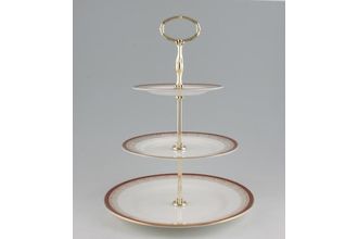 Royal Grafton Majestic - Red 3 Tier Cake Stand 6 3/4 " x 8 1/4" x 10 3/4 plates