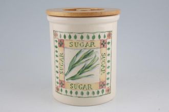 Cloverleaf Antique Herbs Storage Jar + Lid Sugar 4 3/4" x 5 1/2"