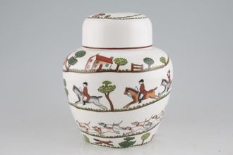 Sell Crown Staffordshire Hunting Scene Ginger Jar 6 1/2"