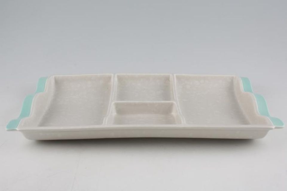 Poole Twintone Seagull and Ice Green Hor's d'oeuvres Dish Seagull 13 1/2" x 8 1/2"
