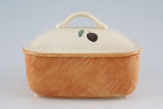 Poole Fresco - Terracotta Butter Dish + Lid Shades vary across all items in this pattern.