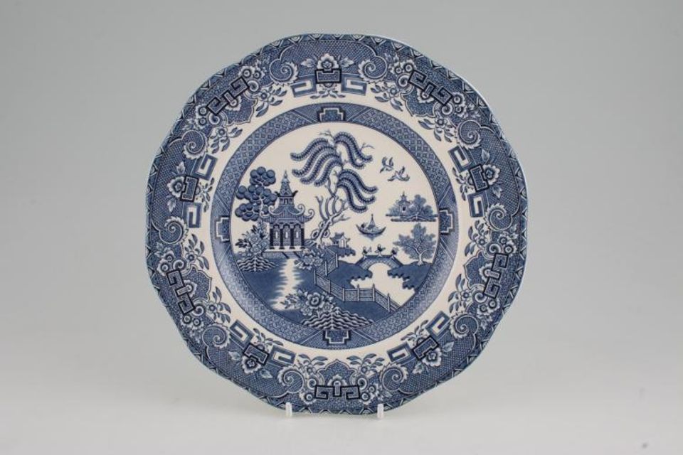 Wedgwood Willow - Blue Breakfast / Lunch Plate Wavy Rim, More pattern 9"