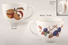 Royal Worcester Evesham - Gold Edge Teacup Cut Apples and Plums - Gold line in the centre of the handle (Newer) Ridged handle 3 3/8" x 2 3/4" thumb 1