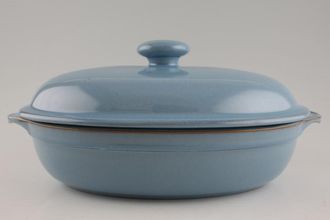 Denby Colonial Blue Casserole Dish + Lid Oval - eared 2 1/2pt