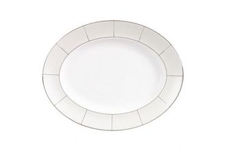 Sell Wedgwood Shagreen Oval Platter White - Platinum Edge 13 3/4"