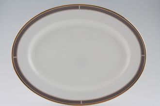 Sell Wedgwood Shagreen Oval Platter Cocoa - Gold Edge 15 1/4"