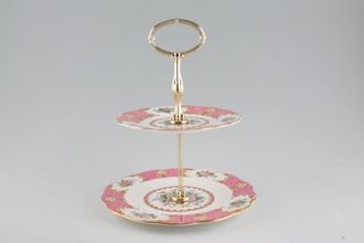 Royal Albert Lady Carlyle Cake Stand 2 Tier - 8" and 6 1/4" plates