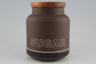 Hornsea Contrast Storage Jar + Lid Wooden Lid - Sugar on jar 4" x 6"