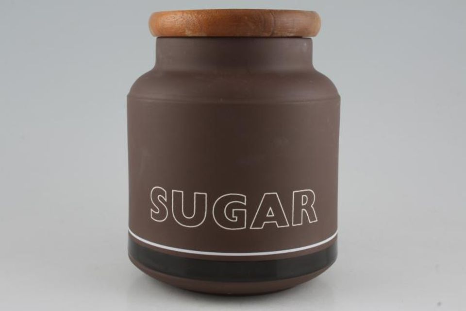 Hornsea Contrast Storage Jar + Lid Wooden Lid - Sugar on jar 4" x 6"