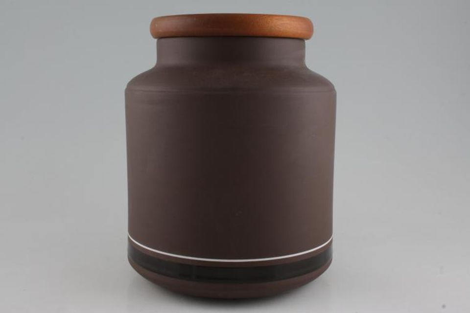 Hornsea Contrast Storage Jar + Lid Wooden Lid - Plain jar 4 1/2" x 7 1/4"