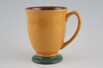 Denby Spice Mug Footed, Mustard/Brown, Green Foot 3 3/8" x 4 1/4"