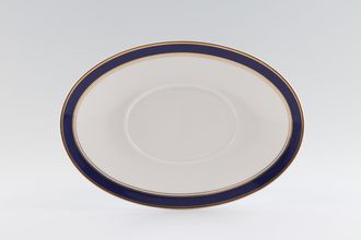 Royal Worcester Howard - Cobalt Blue - gold rim Sauce Boat Stand Made Abroad - no gold line around well.