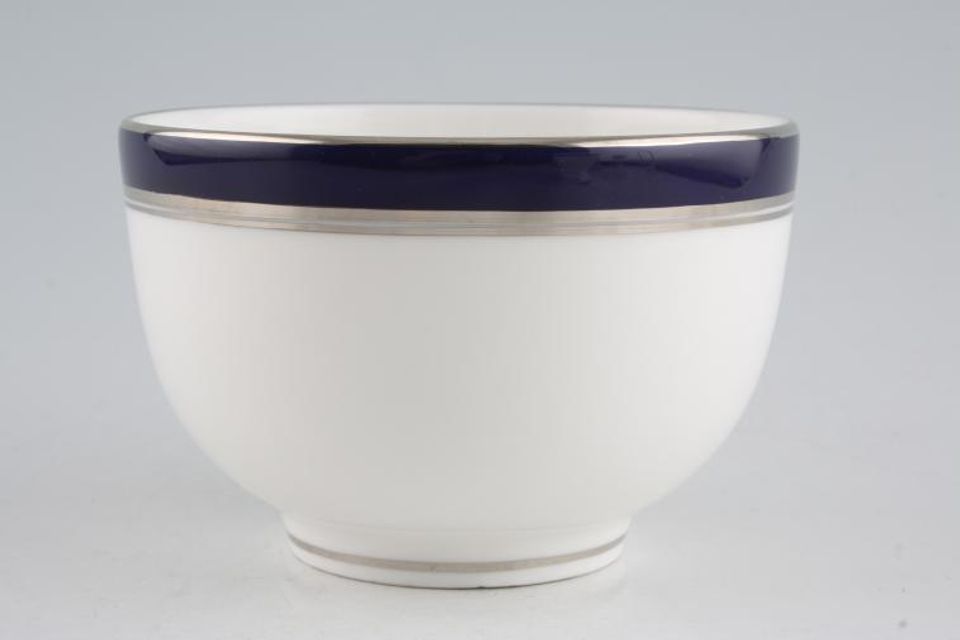 Royal Worcester Howard - Cobalt Blue - silver rim Sugar Bowl - Open (Tea) Made Abroad 4 3/8"