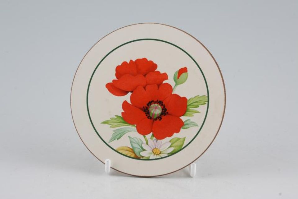Royal Worcester Poppies Coaster Round - Box of 6 4 1/4"