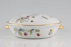 Royal Worcester Strawberry Fair - Gold Edge Porcelain Casserole Dish + Lid