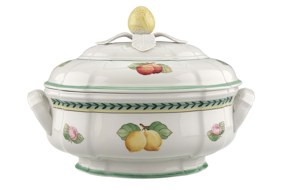 Villeroy & Boch French Garden Soup Tureen + Lid Oval -No cut-out in lid. 5pt