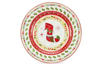 Portmeirion Christmas Wish Tea Plate All over pattern with a stocking in the centre 6 7/8"
