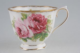 Royal Albert American Beauty Teacup Smaller Flower - 2 Gold Lines on Foot 3 1/4" x 2 3/4"
