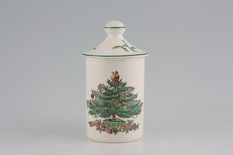 Spode Christmas Tree Storage Jar + Lid Height without the lid 2" x 3"