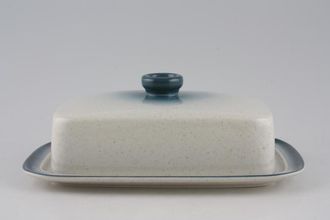 Wedgwood Blue Pacific - New Style Butter Dish + Lid 7 1/2" x 5 1/2"
