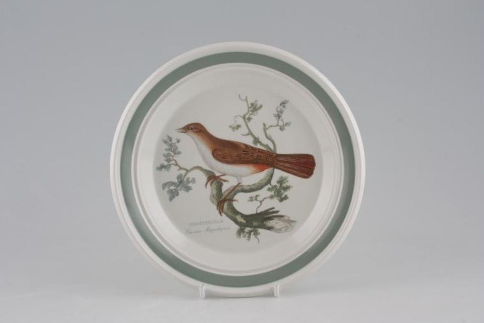 Portmeirion Birds of Britain - Backstamp 2 - Green and Orange Tea / Side Plate Nightingale 7 1/4"