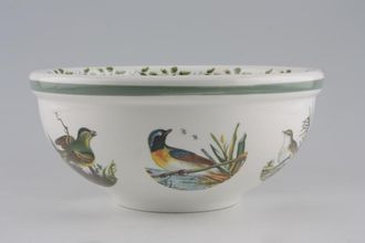 Portmeirion Birds of Britain - Backstamp 2 - Green and Orange Serving Bowl White Wagtail 9 1/4" x 4 1/4"