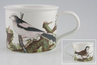 Sell Portmeirion Birds of Britain - Backstamp 2 - Green and Orange Teacup Long Tailed Tit + Flycatcher - Drum Shape 3 1/4" x 2 1/2"