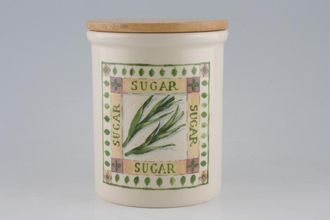 Cloverleaf Antique Herbs Storage Jar + Lid Sugar, Flat lid 4 3/4" x 5 1/2"