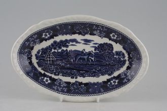 Sell Adams English Scenic - Blue Sauce Boat Stand or Pickle Dish 8 1/2"