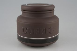 Hornsea Contrast Storage Jar + Lid Ceramic Lid - Embossed Coffee on jar 4" x 4 1/4"
