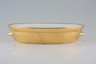 Royal Worcester Gold Lustre - Pie Crust Edge Casserole Dish Base Only Oval, shape 21, size 3 1pt
