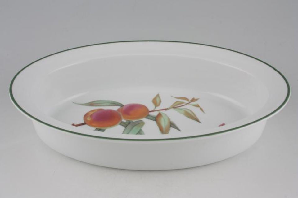 Royal Worcester Evesham Vale Pie Dish Oval - Peaches 11 3/8"