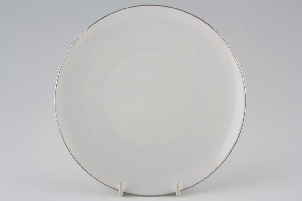 Thomas Medaillon Platinum Band - White with Thin Silver Line Dinner Plate 10 3/4"