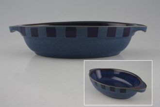 Denby Reflex Entrée Blue - Small Oval Dish. Rounded ends. 8 3/4"