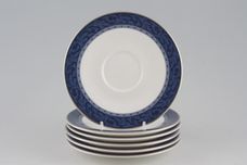 Marks & Spencer Hampton - Blue Tea / Soup Saucers - Set of 6 Stock clearance offer. Some seconds. 6" thumb 1