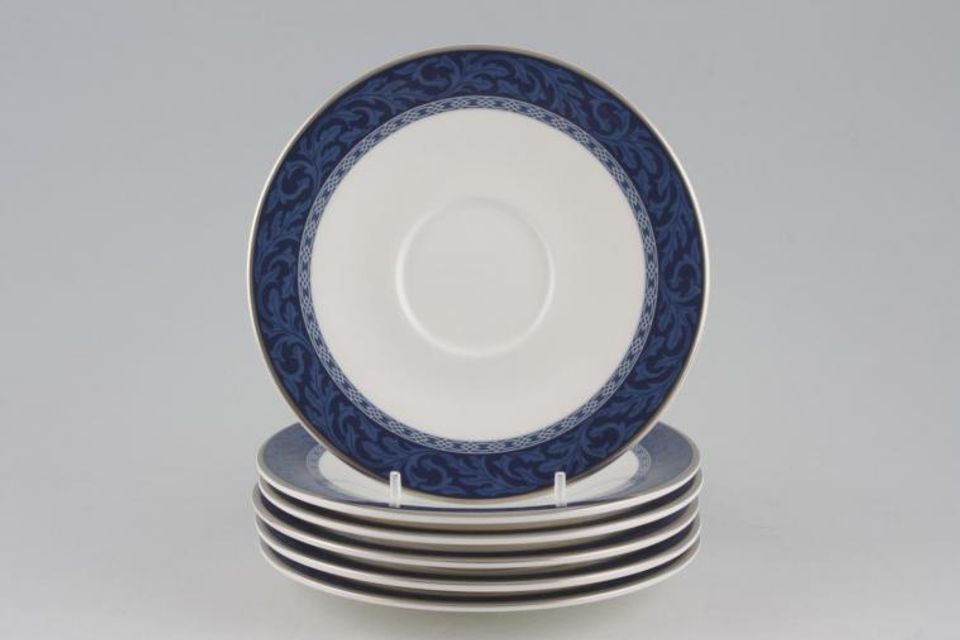 Marks & Spencer Hampton - Blue Tea / Soup Saucers - Set of 6 Stock clearance offer. Some seconds. 6"