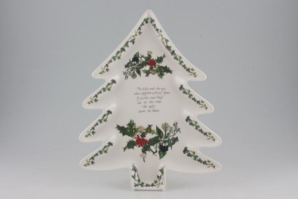 Portmeirion The Holly and The Ivy Serving Dish Christmas tree shape 13"