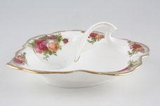 Royal Albert Old Country Roses - Made in England Dish (Giftware) 2 Section Leaf Shaped Dish With Handle 7" thumb 1