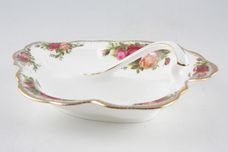 Royal Albert Old Country Roses - Made in England Dish (Giftware) 2 Section Leaf Shaped Dish With Handle 7" thumb 2