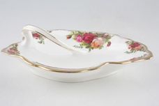 Royal Albert Old Country Roses - Made in England Dish (Giftware) 2 Section Leaf Shaped Dish With Handle 7" thumb 3