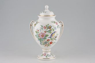 Aynsley Pembroke Vase Portland(urn style with lid), gold rim 8 1/2"