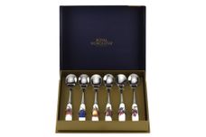 Royal Worcester Evesham - Gold Edge Tea Spoon Set Set of 6 - Fruits on Handle 6" thumb 2