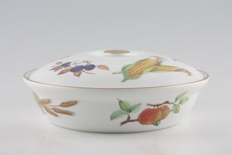 Royal Worcester Evesham - Gold Edge Casserole Dish + Lid Entree Low Covered Dish No Handles 2 1/2pt