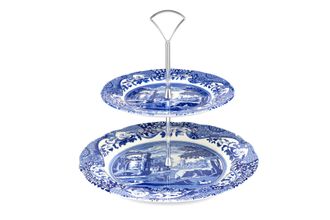 Sell Spode Blue Italian 2 Tier Cake Stand 27cm and 20cm