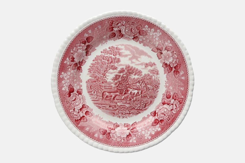 Adams English Scenic - Pink Dinner Plate Cattle, Deep 10"