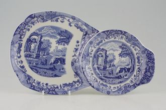 Spode Blue Italian TV Plate with 3" well in saucer section 12"