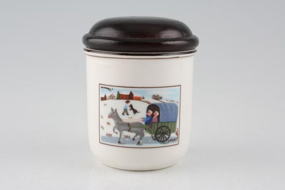 Villeroy & Boch Design Naif Spice Jar Size represents height , wooden lid - Horse & Cart 3 1/4"